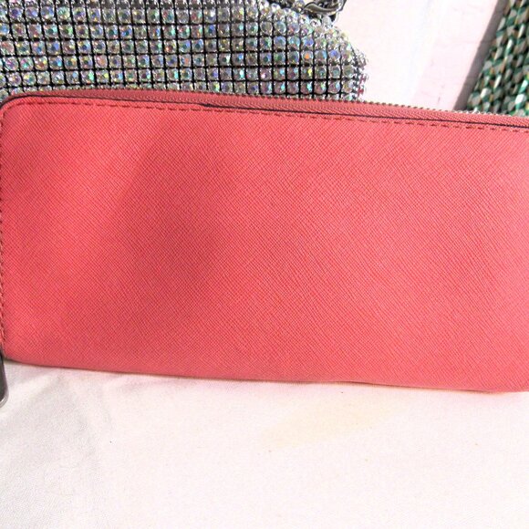 MICHAEL KORS MELON PINK ZIP AROUND WALLET CLUTCH NEARLY NEW - Picture 5 of 8
